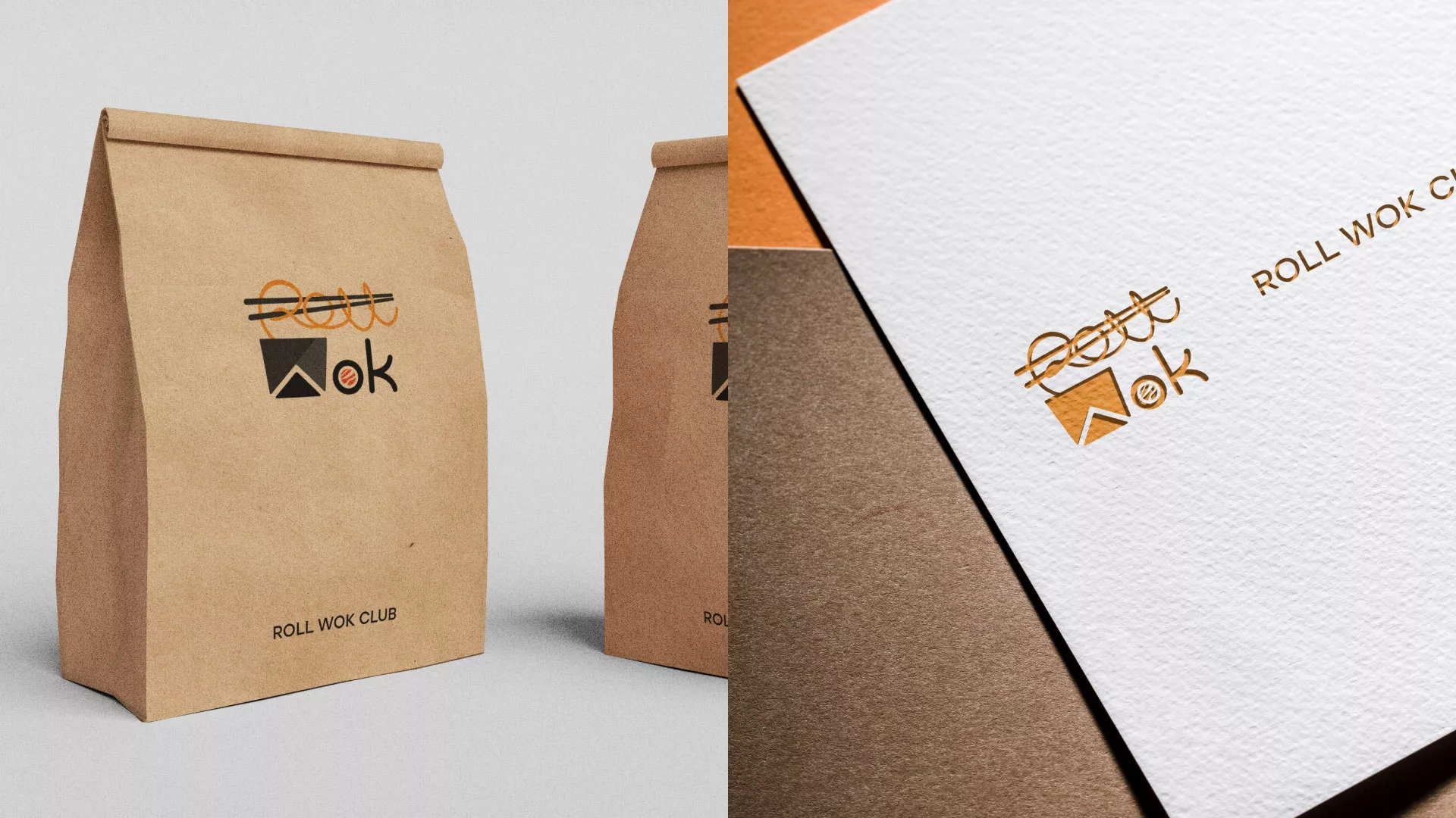 Разработка логотипа суши-бара «Roll Wok Club» в Моршанске