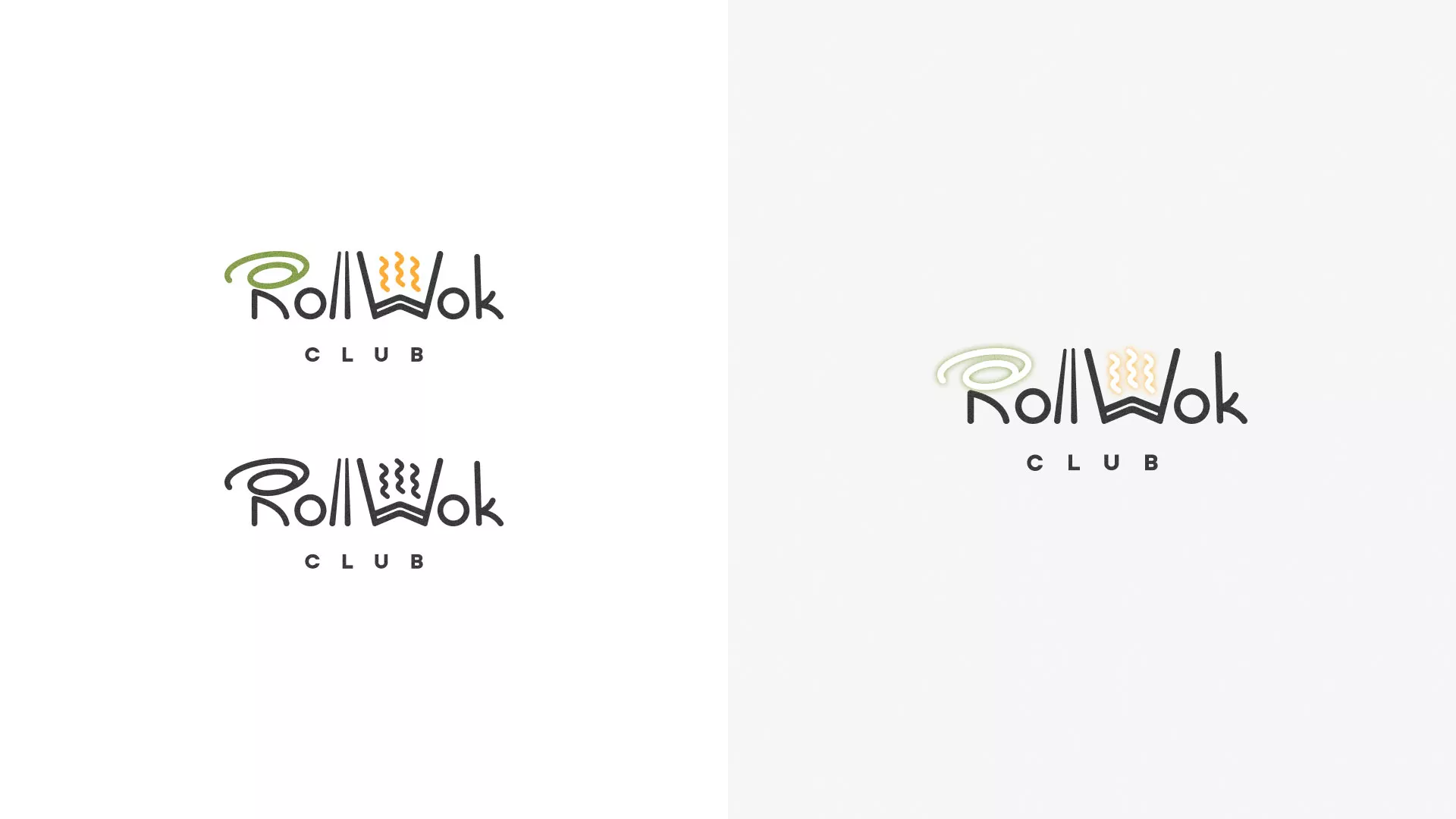 Разработка логотипа и фирменного стиля суши-бара «Roll Wok Club» в Моршанске